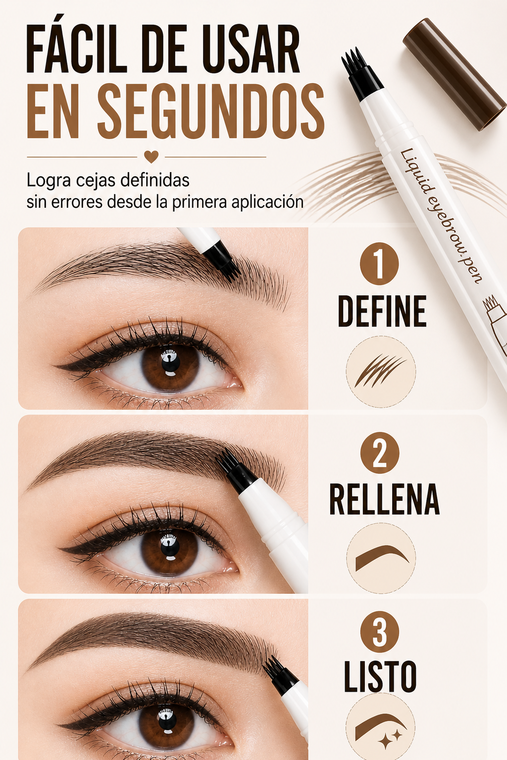 Fine Sketch Pro – Lápiz 2 en 1 para Cejas y Barba
