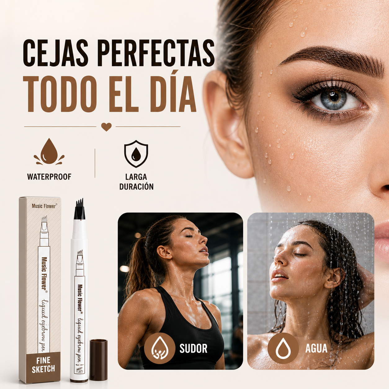 Fine Sketch Pro – Lápiz 2 en 1 para Cejas y Barba
